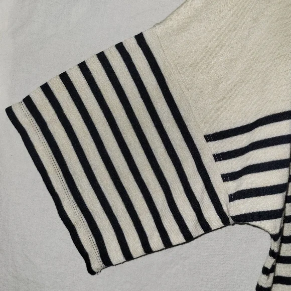 Max Studio Medium Stripe Shirt Womens Blue/cream - Picture 7 of 7